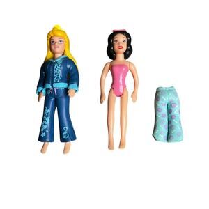 Disney Princess Polly Pocket Doll Lot of 2 w/ 3 Clothing Items Snow White Aurora